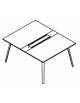 Benches con top access integrato e canalizzazione sottopiano, spessore piano mm 25 - Colore a scelta - cm 120x148x73,5h