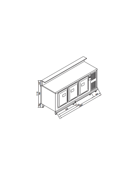 Banco bar refrigerato da cm. 200