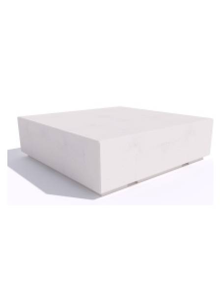 Panchina quadrata monoblocco in cemento calcestruzzo - colore Bianco sabbiato - cm 140x140x45h - Conforme ai CAM