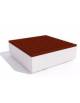 Panchina quadrata in cemento calcestruzzo, colore Bianco travertino - seduta rivestita in legno - cm 140x140x50h - Conforme CAM