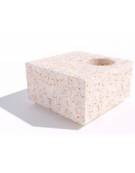 Panchina in cemento quadrata monoblocco con fioriera - colore Grigio pietra - cm 80x80x45h - Conforme ai CAM