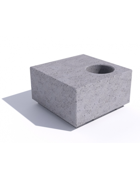 Panchina in cemento quadrata monoblocco con fioriera - colore Grigio pietra - cm 80x80x45h - Conforme ai CAM