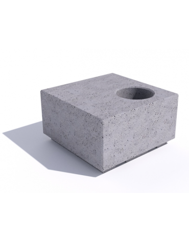 Panchina in cemento quadrata monoblocco con fioriera - colore Grigio travertino - cm 80x80x45h - Conforme ai CAM