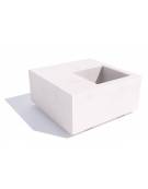 Panchina in cemento quadrata monoblocco con fioriera cm 50x50 - colore Grigio pietra - cm 100x100x45h - Conforme ai CAM