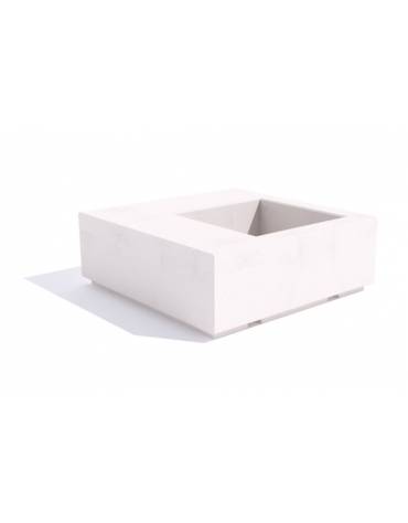 Panchina in cemento quadrata monoblocco con fioriera cm 80x80 - colore Grigio sabbiato - cm 140x140x45h - Conforme ai CAM