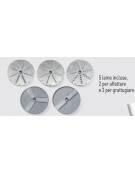 Tagliaverdura elettrico monofase con kit 5 dischi - potenza 550 W - velocità 270 rpm - L 230 mm x 570 mm x H 510 mm