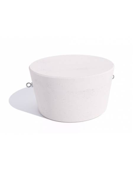Panchina tonda svasata monoblocco in cemento calcestruzzo colore Bianco travertino - cm Ø84x45h - Conforme ai CAM