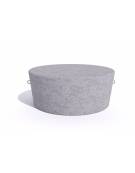 Panchina tonda svasata monoblocco in cemento calcestruzzo colore Bianco sabbiato - cm Ø112x45h - Conforme ai CAM