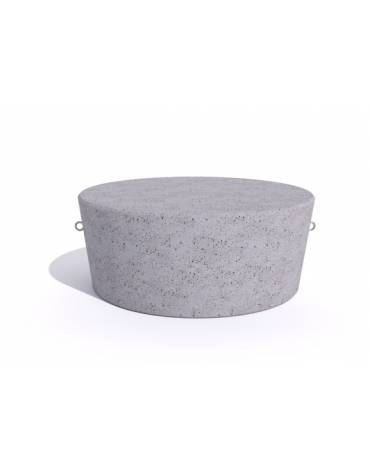 Panchina tonda svasata monoblocco in cemento calcestruzzo colore Bianco sabbiato - cm Ø112x45h - Conforme ai CAM