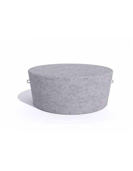 Panchina tonda svasata monoblocco in cemento calcestruzzo colore Bianco sabbiato - cm Ø112x45h - Conforme ai CAM