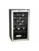 Vetrina per vini bassa ventilata +4° +18°C - ripiani in legno ed illuminazione a LED blu-Capacità 36 Bottiglie - cm 48x47x83,6h
