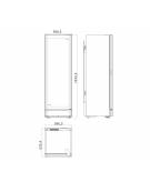 Vetrina verticale ventilata per vino cm 59,5x64x184h - Colore grigio - VETRO CURVO