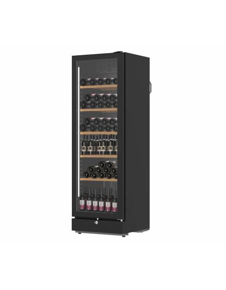 Vetrina verticale ventilata per vino cm 59,5x64x184h - Colore grigio - VETRO CURVO