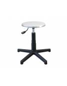 SGABELLO GIREVOLE CON BASE IN ALLUMINIO E SEDILE IN ACCIAIO - PISTONE A GAS 140MM