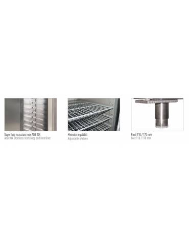 Armadio frigorifero per pasticceria inox AISI 304 ventilato  - 1 porta - capacità 737 Lt. - temp. -2°+8°C - mm 740x990x2010h