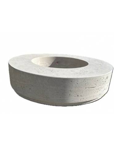 Panchina tonda circolare con fioriera centrale - in cemento colore Grigio pietra - cm Ø 200x50h - Conforme ai CAM