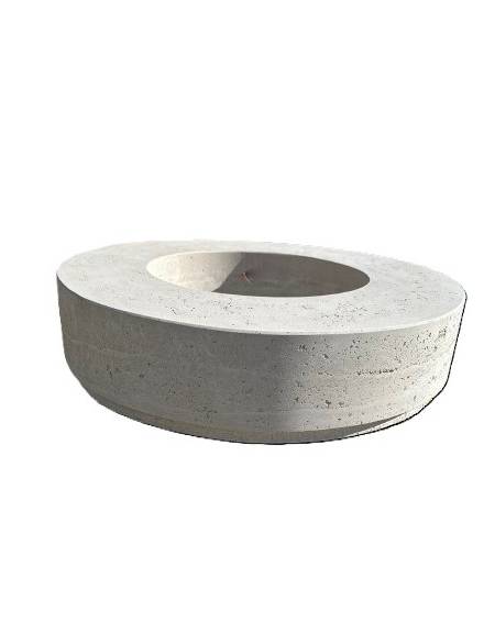 Panchina tonda circolare con fioriera centrale - in cemento colore Grigio pietra - cm Ø 200x50h - Conforme ai CAM
