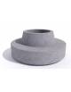 Panchina tonda con fioriera centrale e schienale liscio o bombato - in cemento colore Grigio travertino - cm Ø 200x85h - CAM