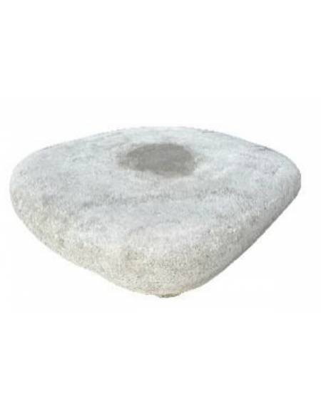 Panchina monoblocco a forma di sasso in cemento calcestruzzo colore Bianco travertino - cm 200x200x49h - Conforme ai CAM