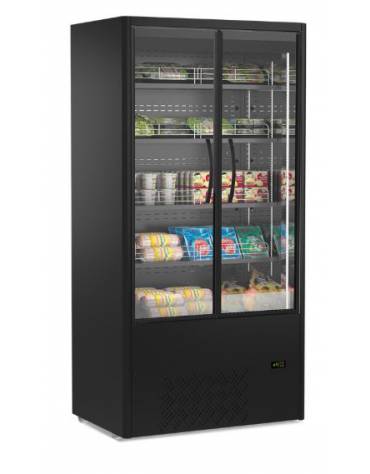 Espositore murale refrigerato in acciaio verniciato e vetro - 4 ripiani  - refrigerazione ventilata - MM 1000X660X2000H