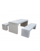Set pic nic in cemento colore Bianco pietra - composto da 1 tavolo cm 200x80x80h e 2 panche cm 200x50x50h - Conforme ai CAM
