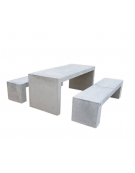 Set pic nic in cemento colore Grigio sabbiato - composto da 1 tavolo cm 200x80x80h e 2 panche cm 200x50x50h - Conforme ai CAM