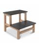 PREDELLINO IN LEGNO A DUE GRADINI - PORTATA KG 150 - DIMENSIONI CM 40X41,5X36H