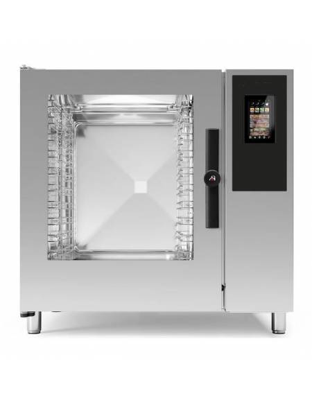 Forno a convezione ventilato professionale a gas 10 teglie gn GN 2/1 - Comandi Touch Screen