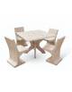 Set pic nic in cemento colore Grigio travertino - 1 tavolo quadrato cm 110x110x75h e 4 sedute con schienale  - Conforme ai CAM