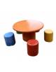 Set pic nic per bambini in cemento, colori a scelta - 1 tavolo tondo cm Ø110 e 5 sedute cm Ø33 - Conforme ai CAM