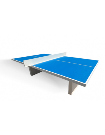 Tavolo da ping pong regolamentare in cemento bianco - Per uso esterno - Con rete in acciaio verniciato - Piano verde o blu