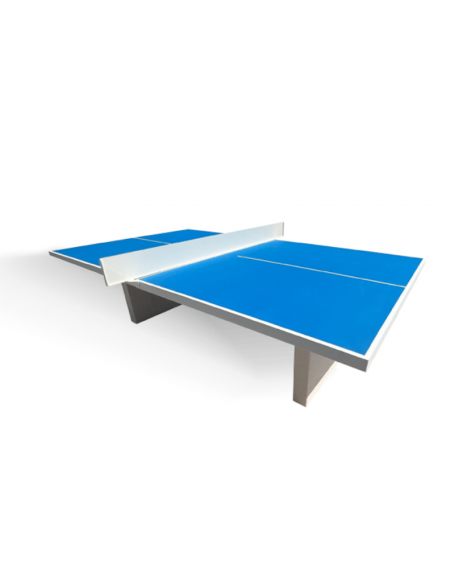 Tavolo da ping pong regolamentare in cemento bianco - Per uso esterno - Con rete in acciaio verniciato - Piano verde o blu