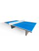 Tavolo da ping pong regolamentare in cemento bianco - Per uso esterno - rete in acciaio verniciato - Piano verde o blu - CAM