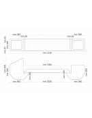 Panchina di design in cemento calcestruzzo con 2 fioriere laterali - colore Bianco pietra - cm 315x50x90h - Conforme ai CAM