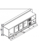 Banco bar refrigerato 3 sportelli motore interno da cm. 300 - Dimensioni esterne cm. 300x65,2x111,8h
