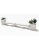 Panchina doppia di design in calcestruzzo con 2 fioriere laterali - colore Bianco pietra - cm 455x50x90h - Conforme ai CAM