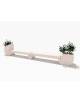 Panchina doppia di design in calcestruzzo con 2 fioriere laterali - colore Bianco travertino - cm 455x50x90h - Conforme ai CAM