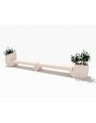 Panchina doppia di design in calcestruzzo con 2 fioriere laterali - colore Bianco sabbiato - cm 455x50x90h - Conforme ai CAM