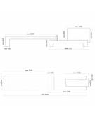 Panchina componibile di design con fioriera in calcestruzzo, colore Bianco pietra - cm 360x79x60h - Conforme ai CAM