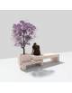 Panchina componibile di design con fioriera in graniglia di marmo sabbiato colore a scelta - cm 360x79x60h - Conforme ai CAM