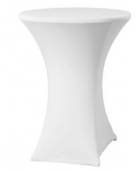 Copritavola da bar elasticizzato per tavolo alto da ø80 a ø85 cm - Colore tessuto Bianco- Dimensioni mm ⌀ 850x1150h