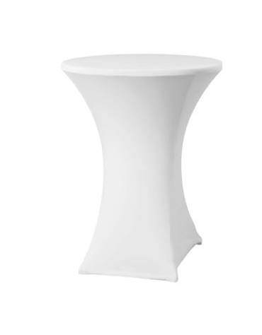 Copritavola da bar elasticizzato per tavolo alto da ø80 a ø85 cm - Colore tessuto Bianco- Dimensioni mm ⌀ 850x1150h