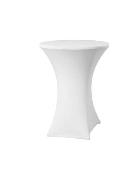 Copritavola da bar elasticizzato per tavolo alto da ø80 a ø85 cm - Colore tessuto Bianco- Dimensioni mm ⌀ 850x1150h