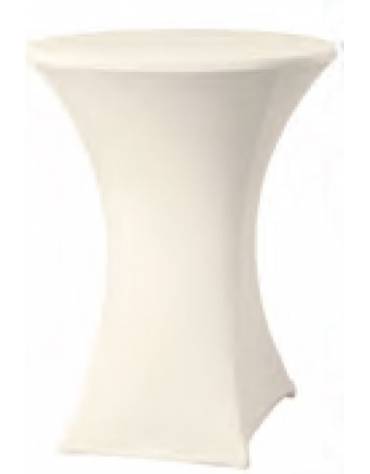 Copritavola da bar elasticizzato per tavolo alto da ø80 a ø85 cm - Colore tessuto Bianco- Dimensioni mm ⌀ 850x1150h