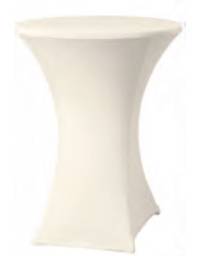 Copritavola da bar elasticizzato per tavolo alto da ø80 a ø85 cm - Colore tessuto Bianco- Dimensioni mm ⌀ 850x1150h