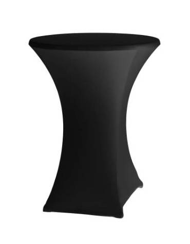 Copritavola da bar elasticizzato per tavolo alto da ø80 a ø85 cm - Colore tessuto Bianco- Dimensioni mm ⌀ 850x1150h