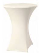 Copritavola da bar elasticizzato per tavolo alto da ø80 a ø85 cm - Colore tessuto Bianco- Dimensioni mm ⌀ 850x1150h