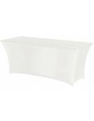 Copritavola da bar elasticizzato per tavolo alto da ø80 a ø85 cm - Colore tessuto Bianco- Dimensioni mm ⌀ 850x1150h