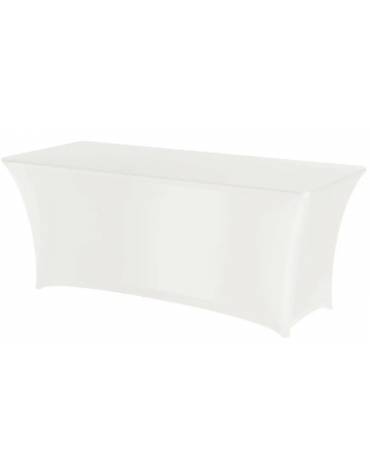 Copritavola da bar elasticizzato per tavolo alto da ø80 a ø85 cm - Colore tessuto Bianco- Dimensioni mm ⌀ 850x1150h