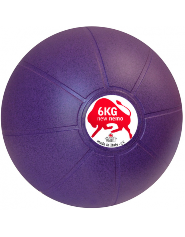 Palla medica rigonfiabile di gomma, colorata, peso kg 6